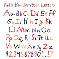 KidÃ¢â¬â¢s handwritten letters. Royalty Free Stock Photo